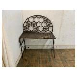 Metal Bench with Honeycomb and Bee Motif