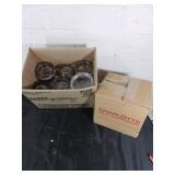Box Lot of Glassware and Pipe Fittings