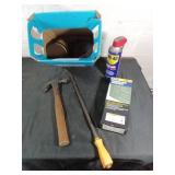 Box Lot of Garage Tools and Accessories