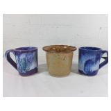 Three DK Clay Pottery Pieces