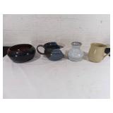 Four Handmade Clay Pottery Pieces