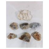 Seven Raw Geo Stones