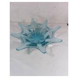 Blue Murano Style Art Glass Bowl