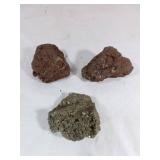 Three Geological Mineral Specimens