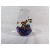 Handcrafted Glass Ocean Scene Paperweight