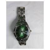 Mens Stainless Steel Watch with Green Dial