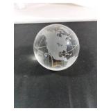 Etched Glass Globe Paperweight
