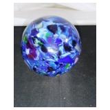 Blue Multicolor Glass Paperweight