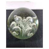 Glass Paperweight with Internal Swirl Design