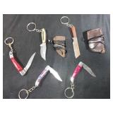 5 Damascus Steel Keychain Knives