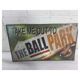 Metal Baseball-Themed Sign