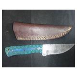 Damascus Steel Knife with Decorative Sheath