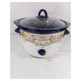 Rival Crock-Pot with Blue Floral Design