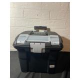 Rolling Plastic Toolbox With Telescoping Handle