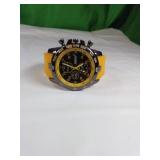 Mens Chronograph Watch with Yellow Strap