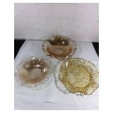 Orange Carnival Glass Bowls