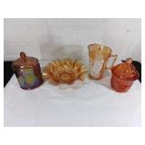 Carnival and Irish Hairbone Glass Tableware Set