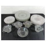 Crystal Glass Dinnerware Set with Floral Patterns