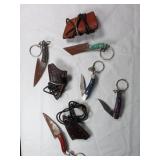 5 Damascus Steel Keychain Knives