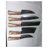 Handcrafted Damascus Butcher Knife Set