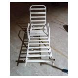 White Metal Outdoor Lounge Chair