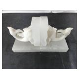 Marble Bookends with Fish Motif