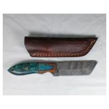 Damascus American Tanto Knife with Sheath