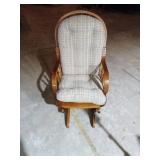Wooden Glider Rocker with Padded Upholstery