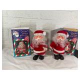 Animated Walking Santa Claus Figures with Boxes