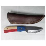 Damascus Knife with Leather Sheath