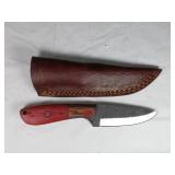 Damascus Knife with Leather Sheath