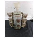 Glass Decanter with 6 Matching Shot Glasses