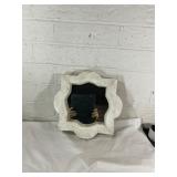 Scalloped White Wooden Wall Mirror