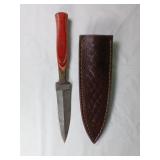 Damascus Dagger with Leather Sheath
