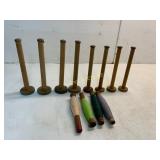 12 Wooden Textile Bobbins and Spools