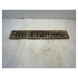 Rustic Wooden No Fishing Sign