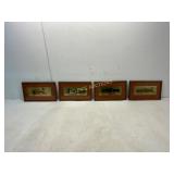 4 Framed Train Lithographs