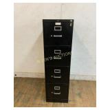 Four-Drawer Black Metal Filing Cabinet