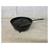 Cast Iron Skillet with Lid and Tripod Base
