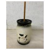 Ceramic Butter Churn with Cow Motif