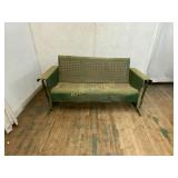 Metal Glider Bench With Lattice Back And Seat