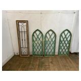 Wood and Metal-Inlaid Window Frames