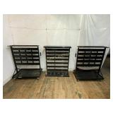 Three Black Metal Display Racks