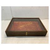 Wooden Display Case with Glass Top