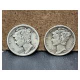 1923 and 1943 Silver Mercury Dimes