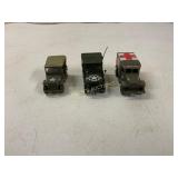 Three Die-Cast Military Vehicles
