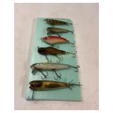 Six Vintage Fishing Lures