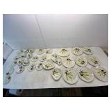 30 Ceramic Plates and Bowls with Floral Designs