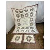 Floral Patchwork Quilt with Matching Shams