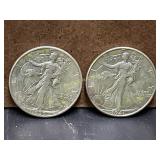 1941 S and 1939 Walking Liberty ÂSilver Half Doll
